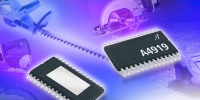 Three-phase MOSFET driver IC has on-board regulator