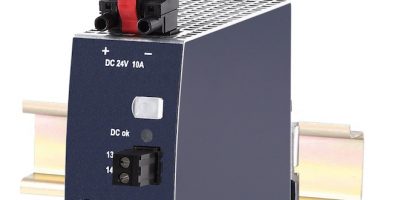DIN-rail power supplies have internal decoupling and hot-swap connections