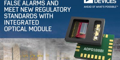 Integrated optical module reduces smoke detector false alarms