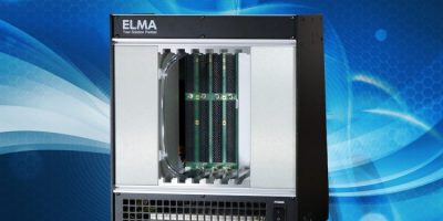 Liquid flow through cooling chassis accommodates up to six boards