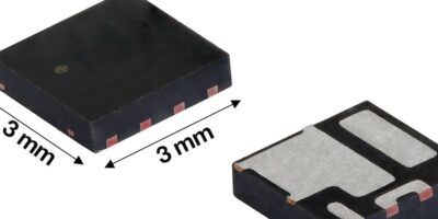 30V MOSFET half-bridge power stage increases output current, reduces PCB space