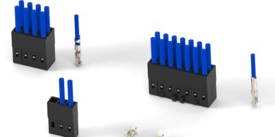 Wire-to-board crimp receptacles and headers save PCB space