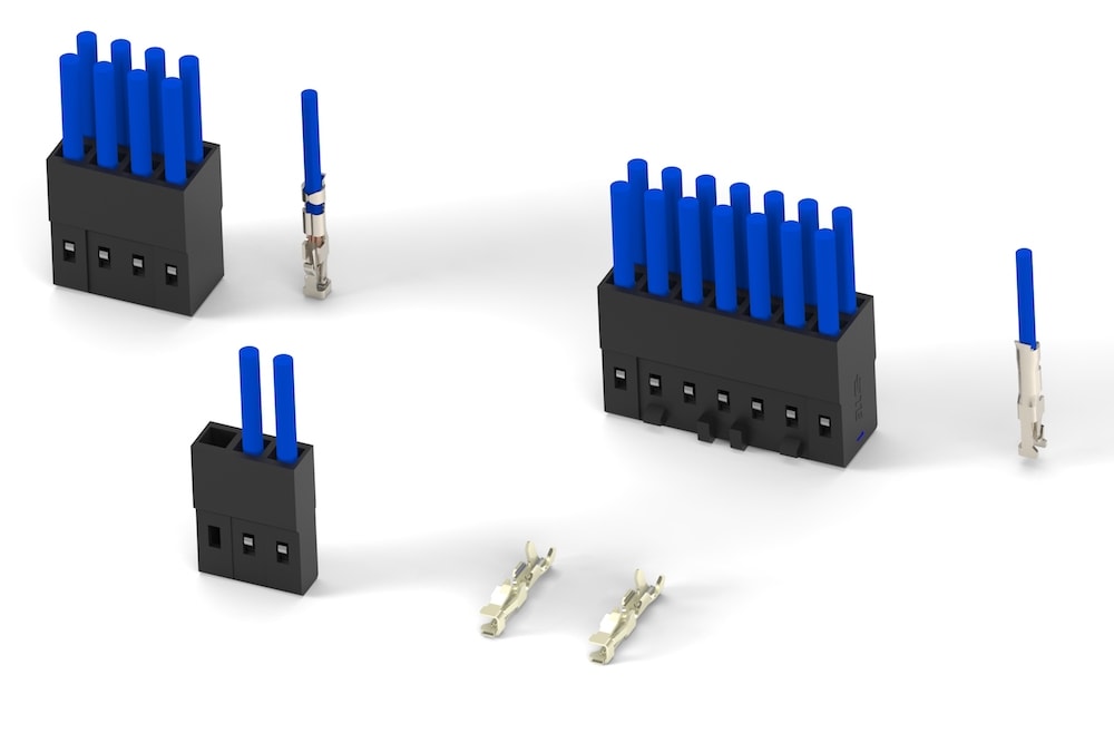 Wiretoboard crimp receptacles and headers save PCB space