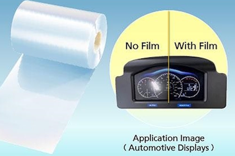 Antireflection, antiglare film has automotive displays covered
