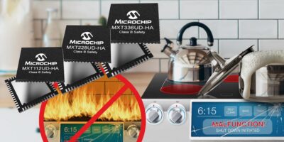 Capacitive touchscreen controller is safety-certified for home appliances