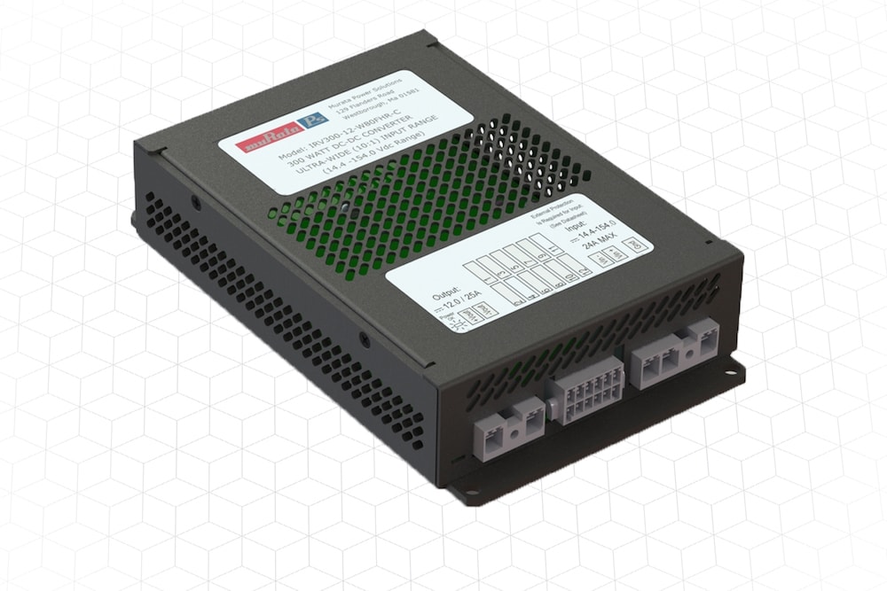 300W DC input range converter complies with rail and industrial