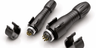 Locking clips add security for 620 and 720 series circular connectors