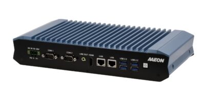 Fanless industrial box PC has power in low profile for tight spaces