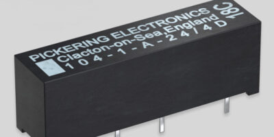 Stand-off voltage increases for small, Series104 reed relays