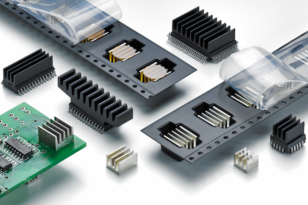 Fischer offers surface mount heatsinks in tape and reel packages