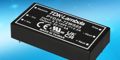PYD20 DC/DC converters are rugged for rail applications