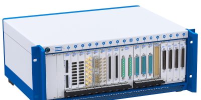 18-slot PXIe chassis has cooling and intelligent monitoring