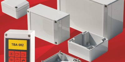 ABS enclosures sealed to IP66 are available in 10 sizes