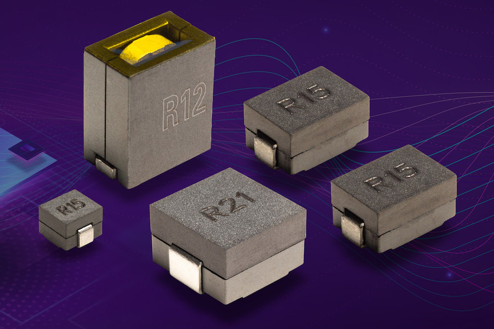 Five shielded power bead inductors have low DC resistance