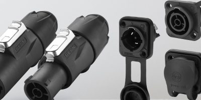 Power connector is rugged, fire retardant, dust and moisture-resistant