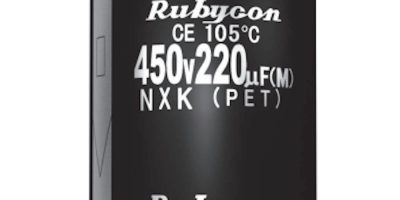 Rubycon shrinks high-temperature electrolytic capacitors