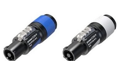 Lockable powerCON cable connectors meet safety standards for mains supplies