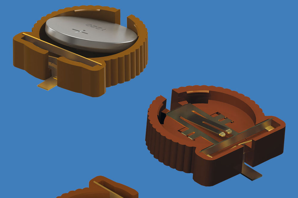 Keystone designs VibraFit button holder for lithium button cells