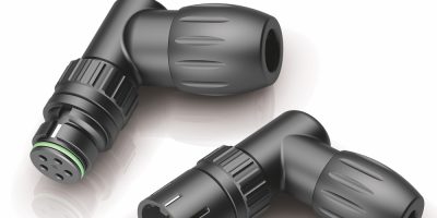 Binder designs plastic angled connectors with snap-in locking for tight spaces