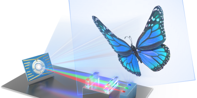RGB laser diodes light up laser bean scanner for AR smart glasses