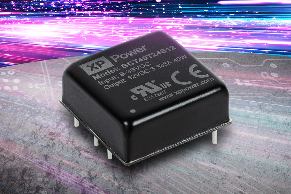 40W ultra-compact DC-DC converters from XP for demanding space-constrained applications