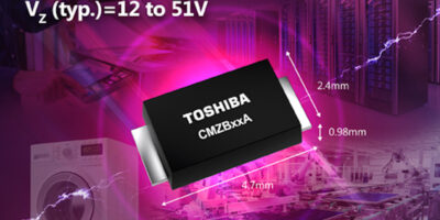 Toshiba launches a range of 15 new Zener diodes for protection of power lines