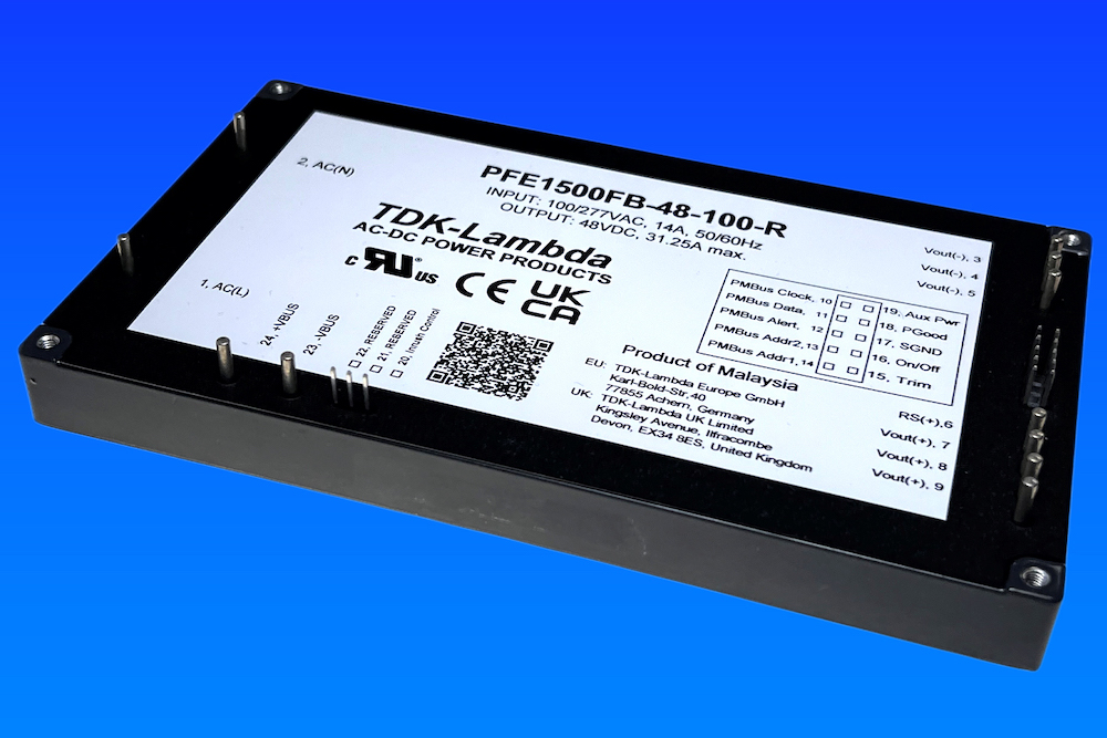 TDK announces third-generation 1500 W wide-range AC-DC power modules